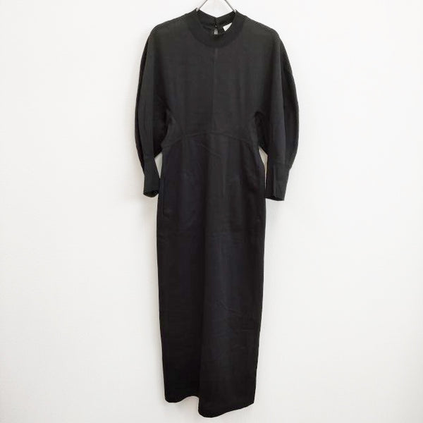 mame COTTON JERSEY DRESS MM23PS-JS732 サイズ2 マキシ丈 ワンピース 23SS ブラック レディース マメクロゴウチ【中古】4-0802M♪