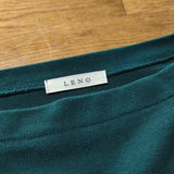 LENO BASQUE DRESS バスクドレス 長袖 コットン サイズ0 ワンピース グリーン レディース リノ【中古】4-0813M△