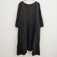 nest Robe 01153-1275-1 リネン タック ワンピース ブラック レディース ネストローブ【中古】4-0907M♪