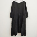 nest Robe 01153-1275-1 リネン タック ワンピース ブラック レディース ネストローブ【中古】4-0907M♪