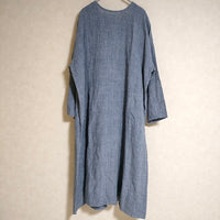 nest Robe 01144-2124 ネップリネンワンピース 長袖 ワンピース ブルー レディース ネストローブ【中古】4-0806M△