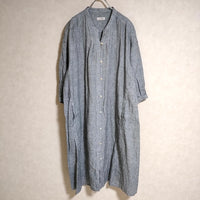 nest Robe 01141-2054 リネン チェック シャツワンピース ワンピース ブラック ホワイト レディース ネストローブ【中古】4-0806M△