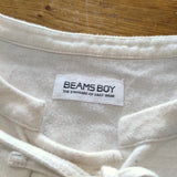 BEAMS BOY リボン付き プルオーバー フランネル コットン ブラウス シャツ アイボリー レディース ビームスボーイ【中古】4-0909T△