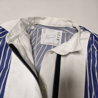 Sacai Suiting x Cotton Poplin 20-05129 ドッキング 切替  ワンピース 20AW ブルー ホワイト ブラック レディース サカイ【中古】4-0902M∞