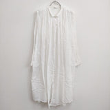 veritecoeur KHADI COTTON ワンピース VC-603 ギャザー シャツ ワンピース ホワイト レディース ヴェリテクール【中古】4-0906M♪