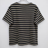 MHL. STRIPED DRY COTTON JERSEY ボーダー 595-3168555 2 半袖Tシャツ カットソー 23SS ブラック ベージュ エムエイチエル【中古】4-0804S♪