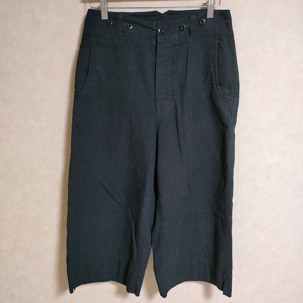 MHL. COTTON HEMP DRILL コットンヘンプトラウザー 定価24000円 595‐1143501 パンツ 2021SS ブラック レディース エムエイチエル【中古】4-0806M△