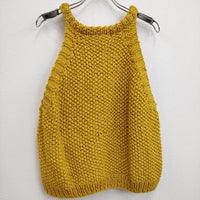 MAYDI KNITTED GILLET ニットジレ AGUADA コットン 定価49500円 ベスト 23SS イエロー レディース マイディ【中古】4-0907M♪