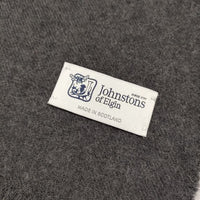 JOHNSTONS OF ELGIN フリンジ 無地 マフラー ストール チャコールグレー レディース ジョンストンズオブ エルガン【中古】4-1014T◎