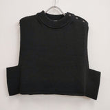 HYKE CROPPED TOP SWEATER プルオーバー ニット ベスト ブラック レディース ハイク【中古】4-0802M♪