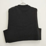 HYKE CROPPED TOP SWEATER プルオーバー ニット ベスト ブラック レディース ハイク【中古】4-0802M♪