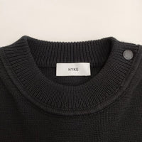 HYKE CROPPED TOP SWEATER プルオーバー ニット ベスト ブラック レディース ハイク【中古】4-0802M♪