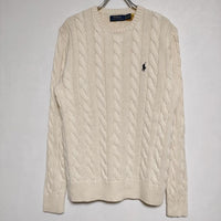 POLO RALPH LAUREN ケーブルセーター Ls Driver Cn long sleeve sweater ニット ベージュ レディース ポロ・ラルフローレン【中古】4-0902M∞