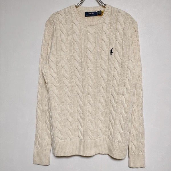 POLO RALPH LAUREN ケーブルセーター Ls Driver Cn long sleeve sweater ニット ベージュ レディース ポロ・ラルフローレン【中古】4-0902M∞