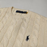 POLO RALPH LAUREN ケーブルセーター Ls Driver Cn long sleeve sweater ニット ベージュ レディース ポロ・ラルフローレン【中古】4-0902M∞