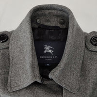 BURBERRY LONDON ウールカシミヤ フォックスファー 三陽商会 コート グレー レディース バーバリーロンドン【中古】4-1110A♪