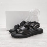 BEAUTIFUL SHOES 未使用品 S.S. BELT SANDALS (GLOXI CUT THICK SOLE) 22.5cm 定価36300円 サンダル ブラック レディース ビューティフルシューズ【中古】4-0807S◎