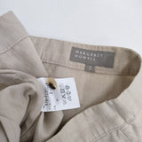 MARGARET HOWELL HIGH DENSE LINEN リネンボタンスカート 578-7132014 2 ロング ベージュ レディース マーガレットハウエル【中古】4-0810M♪