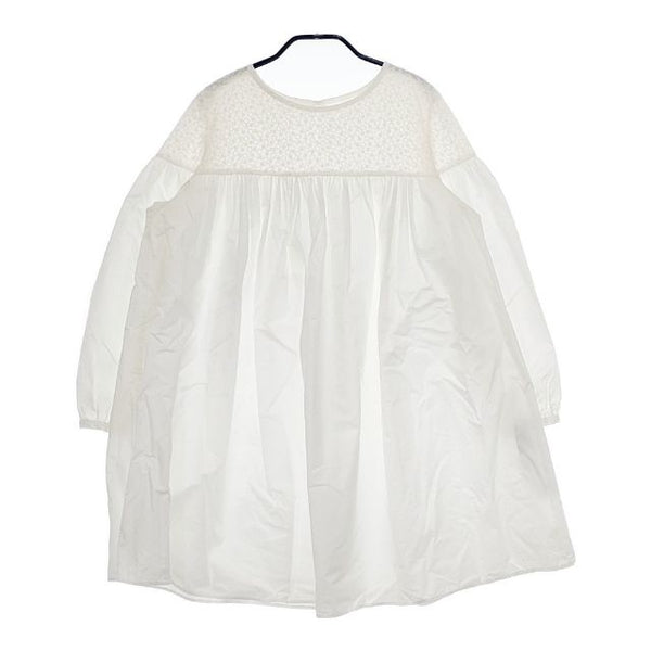 utilite サークル刺繍切替 UT009SS15 コットンシャツ チュニック ホワイト レディース ユティリテ【中古】5-0410M∞