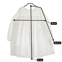 utilite サークル刺繍切替 UT009SS15 コットンシャツ チュニック ホワイト レディース ユティリテ【中古】5-0410M∞