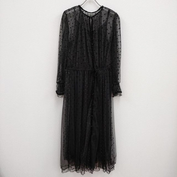 Ameri VINTAGE MANY WAY MIX DOT DRESS チュール インナー付き ワンピース ブラック レディース アメリヴィンテージ【中古】4-0910M♪