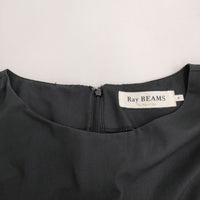 Ray Beams バック プリーツ ボートネック ワンピース 定価9100円 ワンピース ブラック レディース レイビームス【中古】4-0804S♪