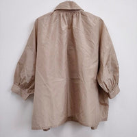 humoresque Silk Highneck Rough Blouse JS2203 定価49500円 ブラウス シャツ ピンクベージュ レディース ユーモレスク【中古】4-0802M♪