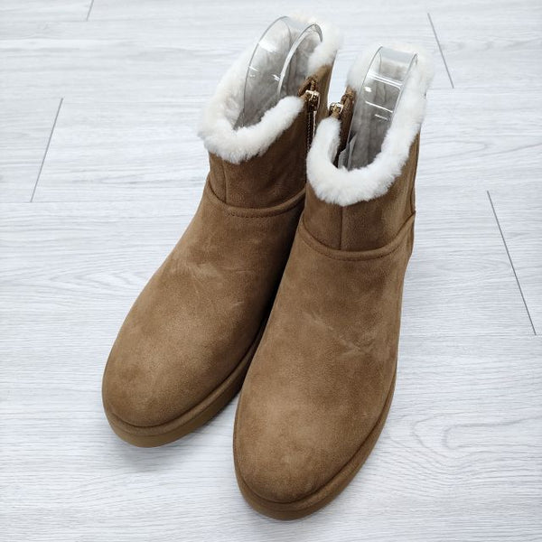 UGG 新品 W CLASSIC MINI BLVD ムートンブーツ 定価33000円 25cm ブーツ ベージュ レディース アグ【中古】4-1017T◎