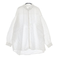 nest Robe フリルカラー ピンタック リネン 01191-1096 ブラウス シャツ オフホワイト レディース ネストローブ【中古】5-0410M∞