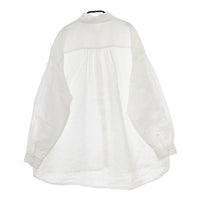 nest Robe フリルカラー ピンタック リネン 01191-1096 ブラウス シャツ オフホワイト レディース ネストローブ【中古】5-0410M∞