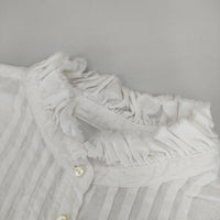 nest Robe フリルカラー ピンタック リネン 01191-1096 ブラウス シャツ オフホワイト レディース ネストローブ【中古】5-0410M∞