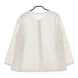 nest Robe 01161-1074 ノーカラー 長袖 リネン ブラウス シャツ オフホワイト レディース ネストローブ【中古】5-0516M△
