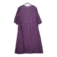 fog linen work リネン ギャザー 長袖 FLW ワンピース パープル レディース フォグリネンワーク【中古】5-0516M△