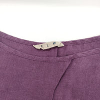 fog linen work リネン ギャザー 長袖 FLW ワンピース パープル レディース フォグリネンワーク【中古】5-0516M△