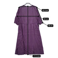 fog linen work リネン ギャザー 長袖 FLW ワンピース パープル レディース フォグリネンワーク【中古】5-0516M△