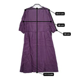 fog linen work リネン ギャザー 長袖 FLW ワンピース パープル レディース フォグリネンワーク【中古】5-0516M△