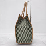 GIANNI CHIARINI MARCELLA DIAGONAL LINE 定価42900円 クラッチバッグ付き トートバッグ カーキ レディース ジャンニキャリーニ【中古】4-1008M◎