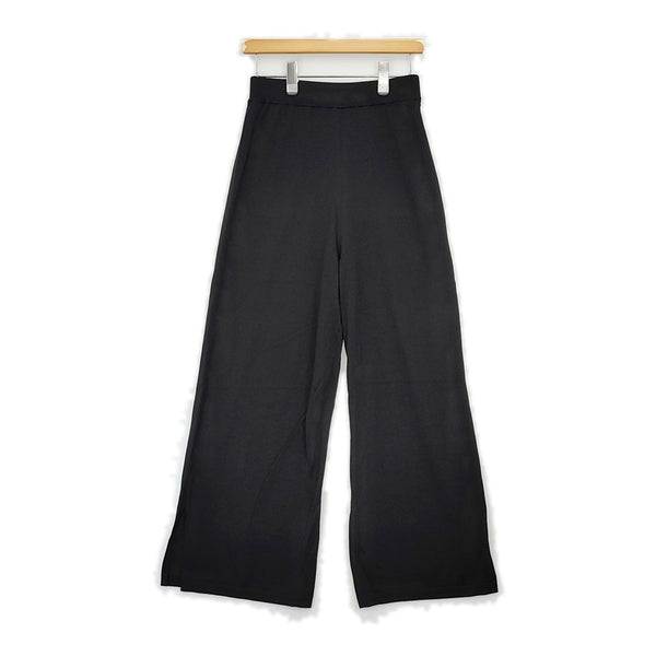 qualite レーヨンストレッチサイドスリットニットパンツ 定価19800円 イージーパンツ 32460045001 パンツ ブラック レディース カリテ【中古】5-0516M△