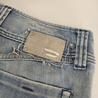 DIESEL W27 L32 LAMBRY WASH008GI フレアジーンズ 加工 デニムパンツ ライトブルー レディース ディーゼル【中古】5-0101G∞