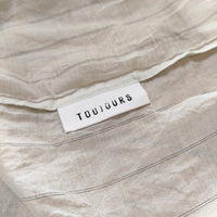 Toujours ヘンリーネック  ストライプ ワイド 長袖シャツ アイボリー レディース トゥジュー【中古】4-0909M△