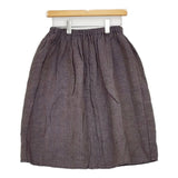 fog linen work ギャザー ひざ丈 リネン スカート パープル レディース フォグリネンワーク【中古】5-0516M△