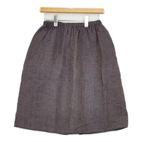 fog linen work ギャザー ひざ丈 リネン スカート パープル レディース フォグリネンワーク【中古】5-0516M△