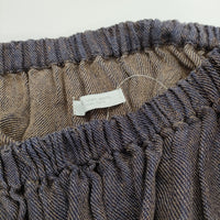 fog linen work ギャザー ひざ丈 リネン スカート パープル レディース フォグリネンワーク【中古】5-0516M△
