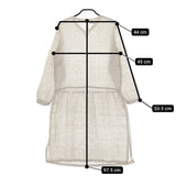 fog linen work ギャザー Vネック 長袖 ワンピース ライトベージュ レディース フォグリネンワーク【中古】5-0516M△