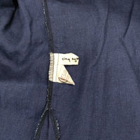 cinq symphonie 長袖 カットオフ ギャザー ワイド ブラウス シャツ ブルー レディース サンクサンフォニー【中古】5-0516M△