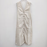 tumugu TB23125 10ozコットンリネンデニム 2way ジャンパースカート 定価26180円 ワンピース 24SS ベージュ レディース ツムグ【中古】4-0802M♪