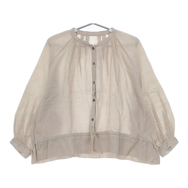 nest Robe 01193-1272 リネンラグランスリーブブラウス サイズF ブラウス シャツ ベージュ レディース ネストローブ【中古】5-0516M△