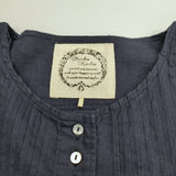 mashu kashu リネン ピンタック リネン 長袖 ブラウス シャツ ネイビー レディース マシュカシュ【中古】5-0516M△