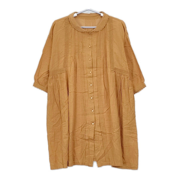 ELLIFE ピンタック レース シャツチュニック 1235528 コットン チュニック オレンジ レディース エリフェ【中古】5-0516M△