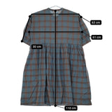 SM2 Samansa Mos2 コットンリネン ギャザー チェック柄 YG-1104982 ワンピース ブルー ブラウン レディース サマンサモスモス【中古】5-0516M△